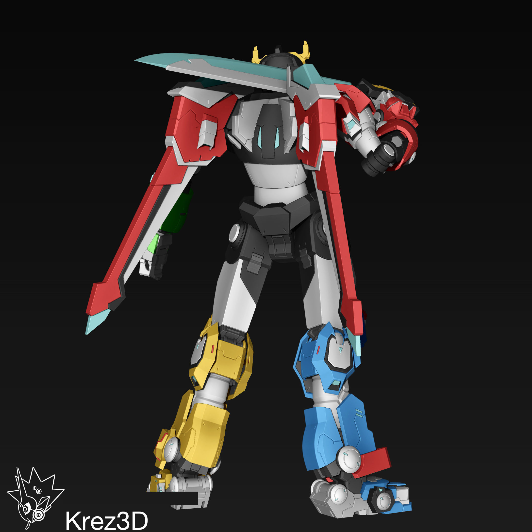 Voltron 3D print model_3