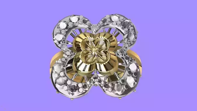 diamond flower ring stl verified 
