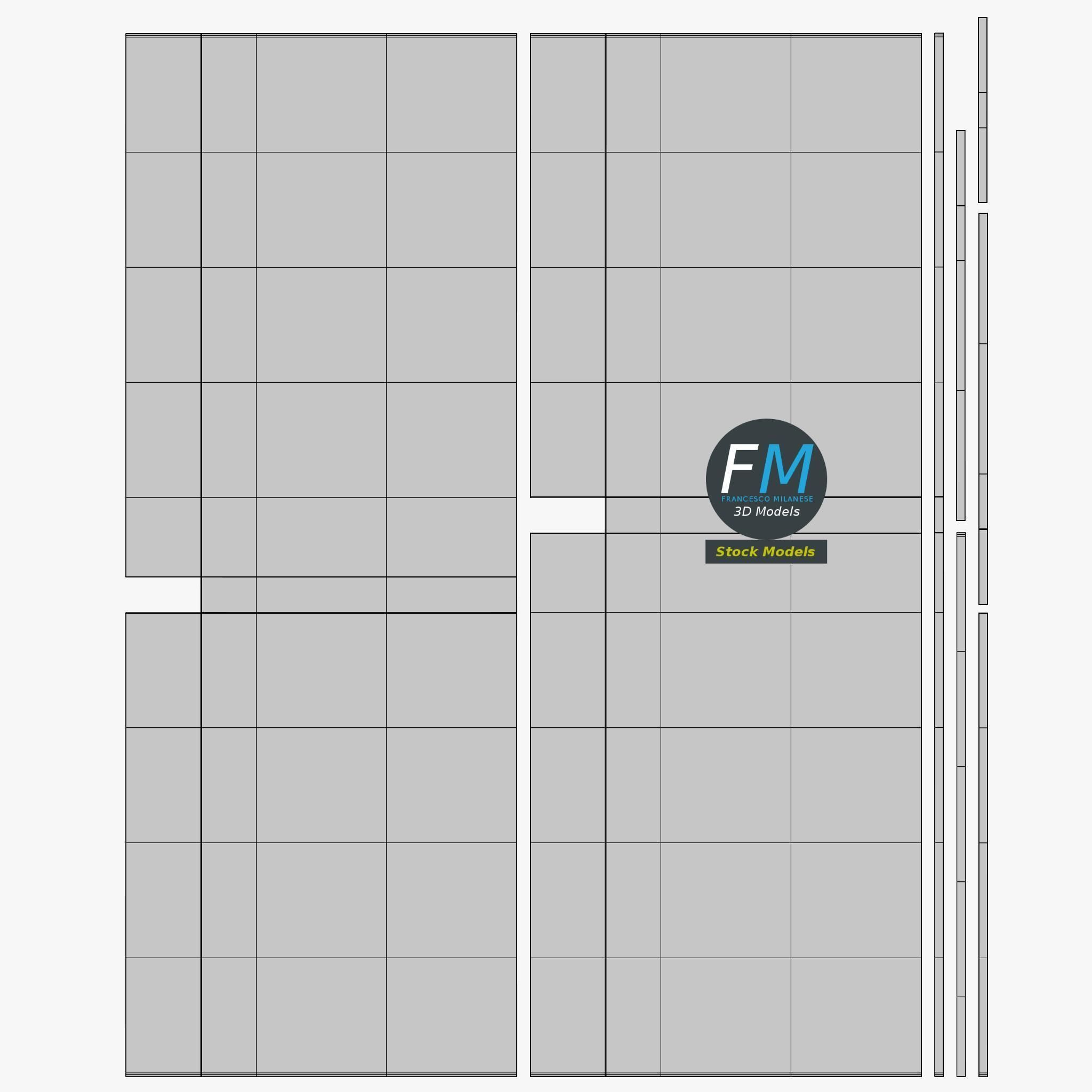 Frameless storefront glass door with door lock 3D model_12