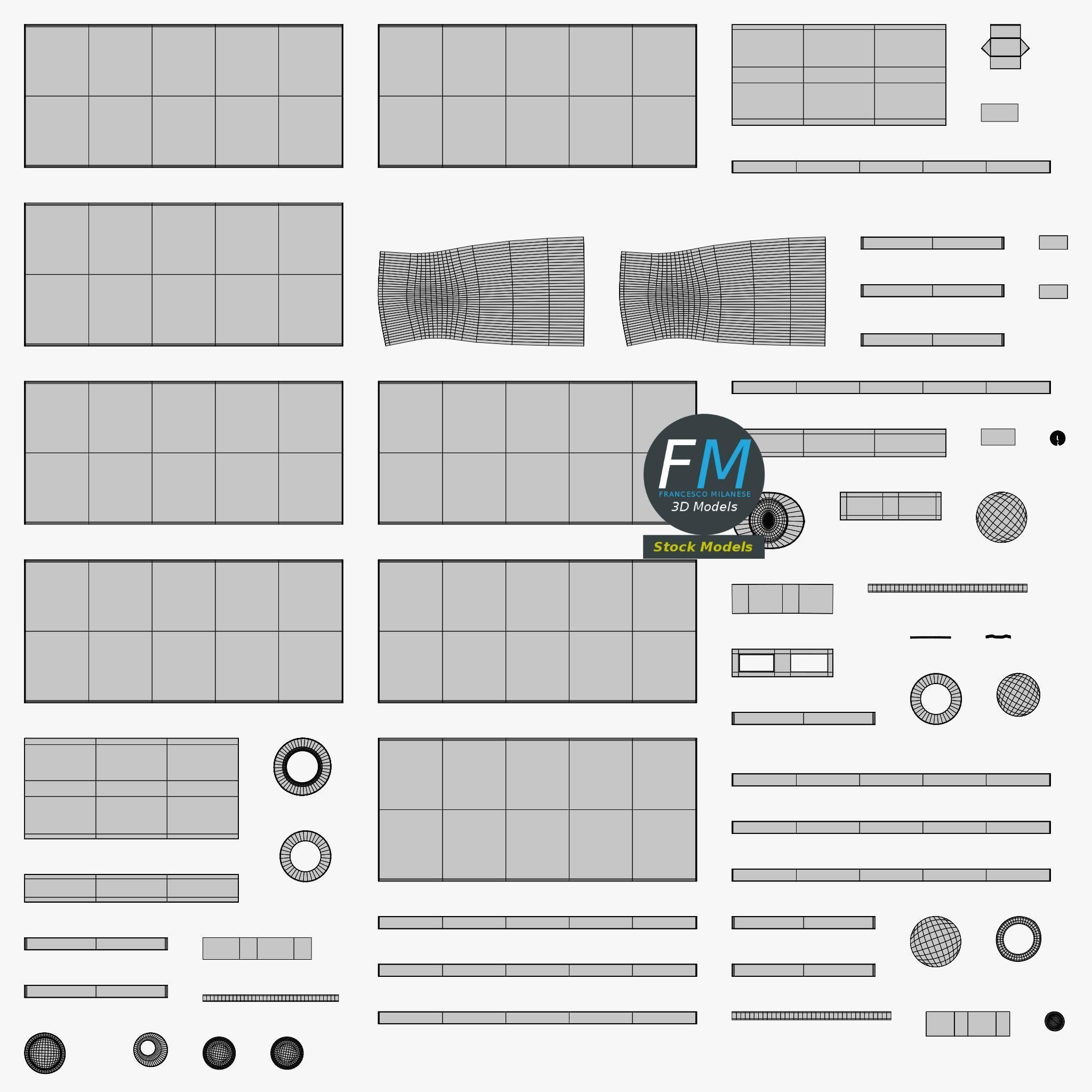 Frameless storefront glass door with door lock 3D model_11