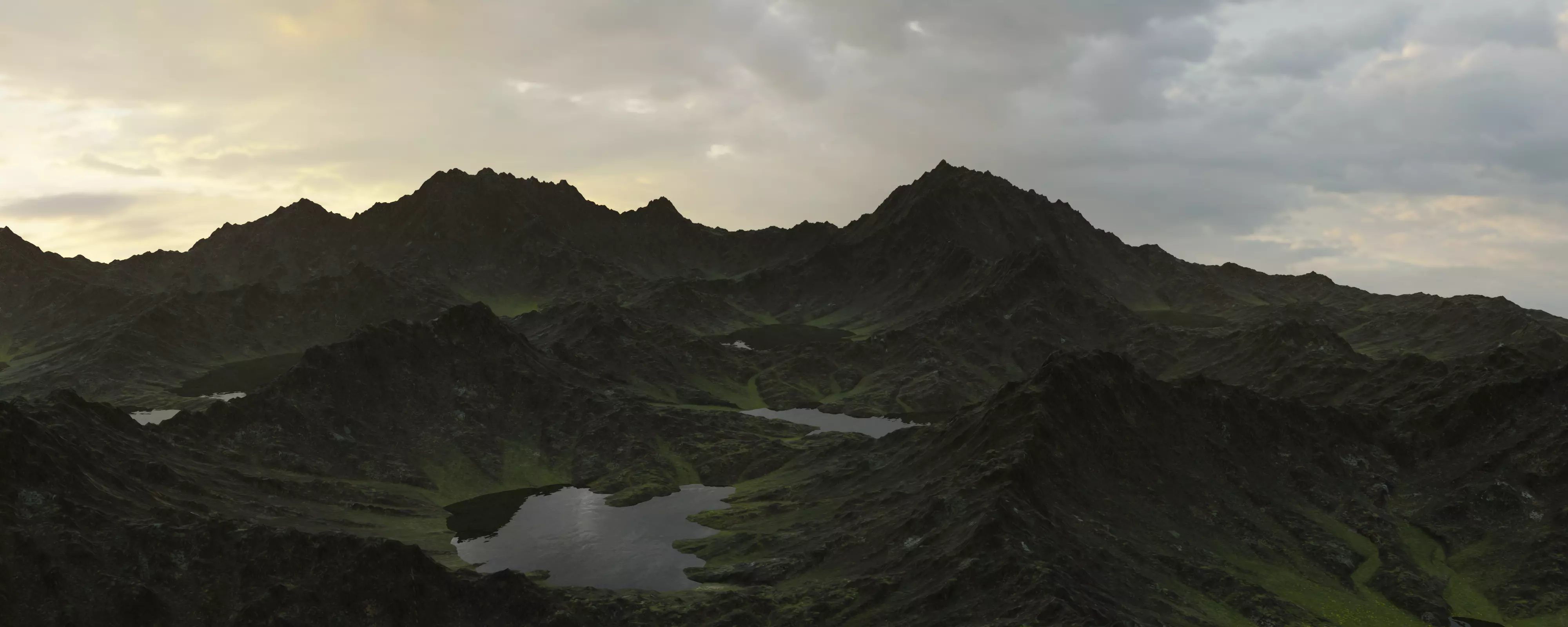 Landscape Mountains crevices 3D model