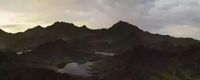 Landscape Mountains crevices  3D model