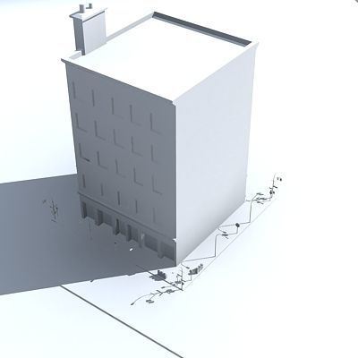 Low poly city block 19 Low-poly 3D model_2