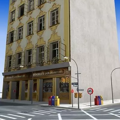 Low poly city block 19 Low-poly 3D model_0