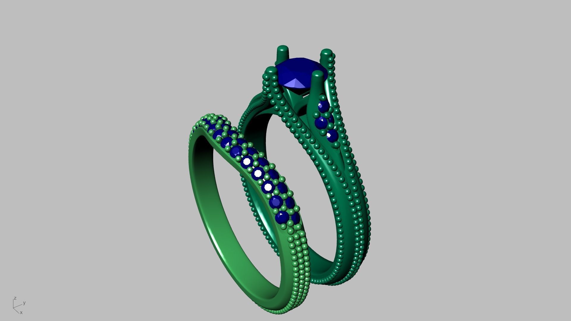 2 Rings Engagement Shadow Band 3D print model_16