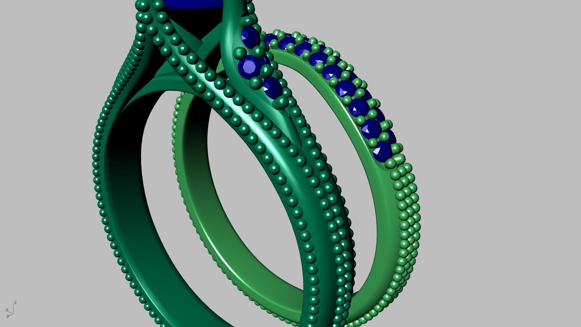 2 Rings Engagement Shadow Band 3D print model_11