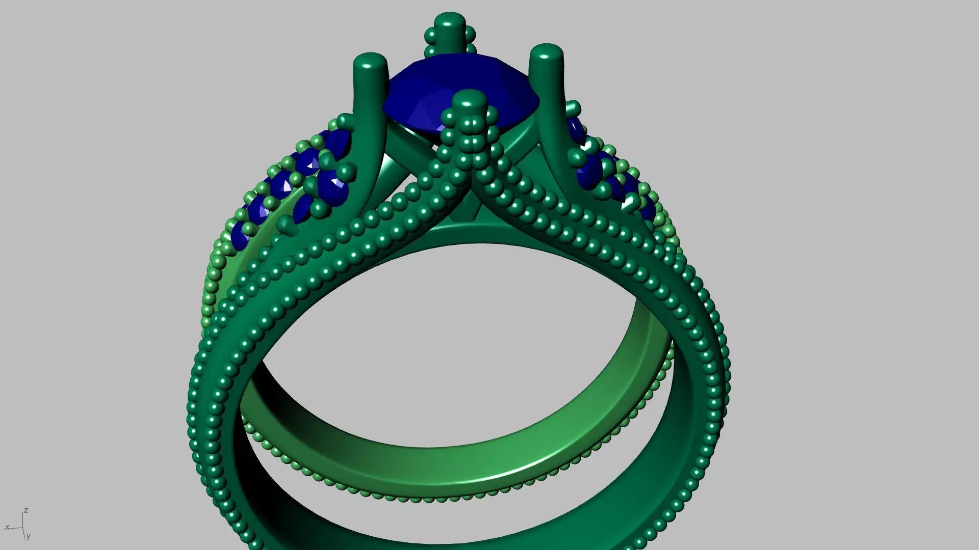 2 Rings Engagement Shadow Band 3D print model_0