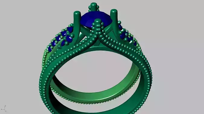  2 Rings Engagement  Shadow Band 3D print model