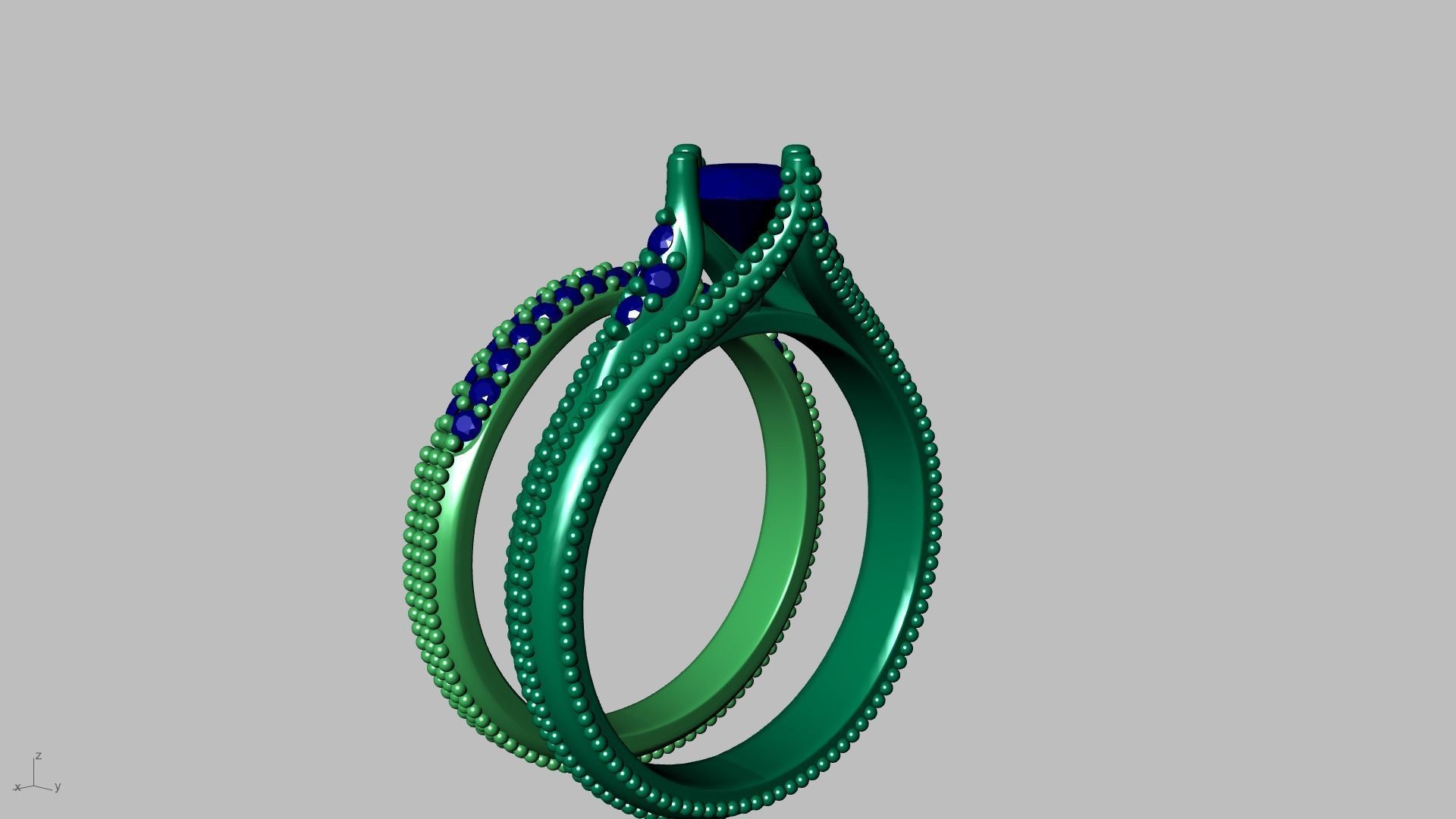 2 Rings Engagement Shadow Band 3D print model_15