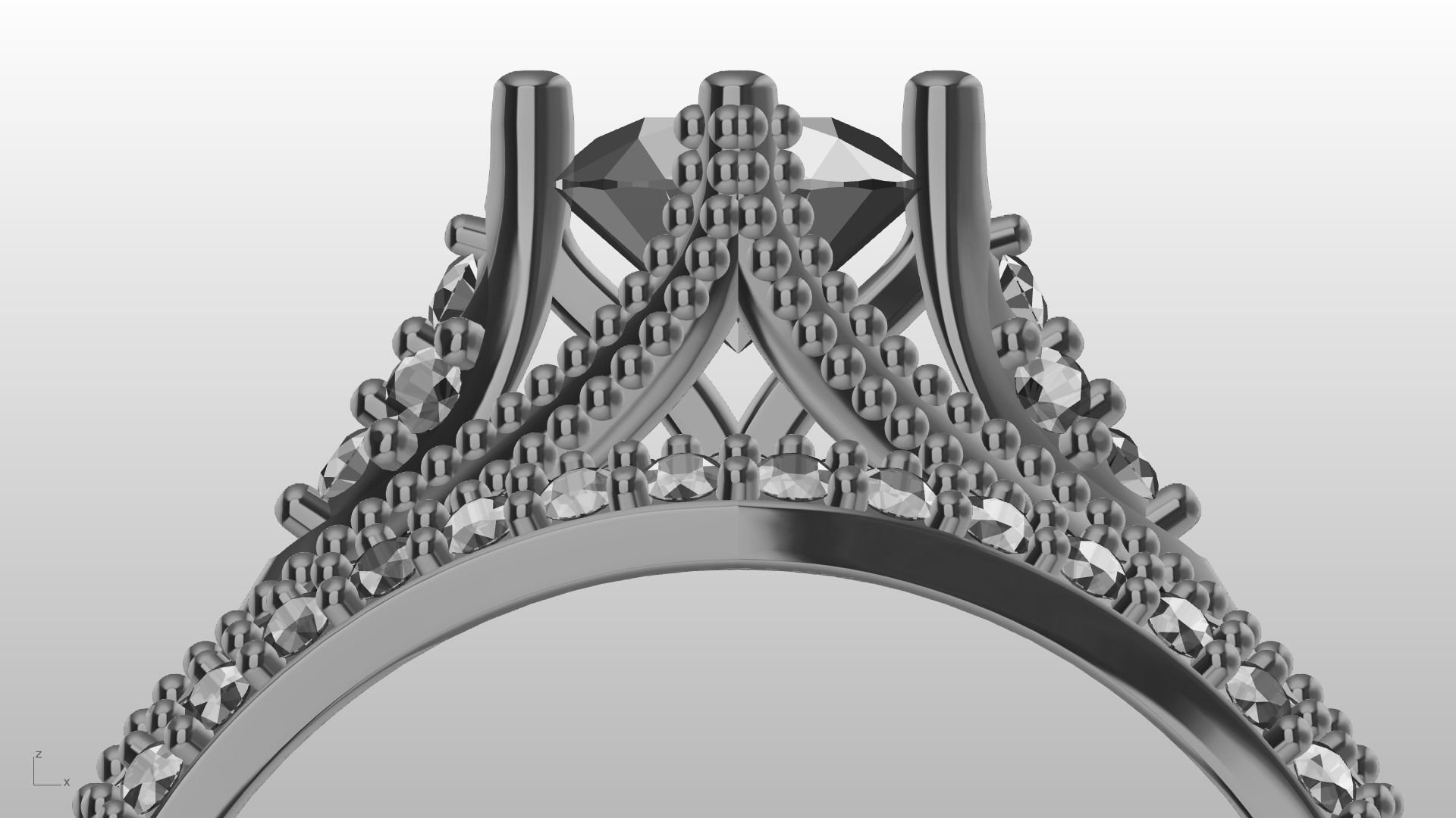 2 Rings Engagement Shadow Band 3D print model_18