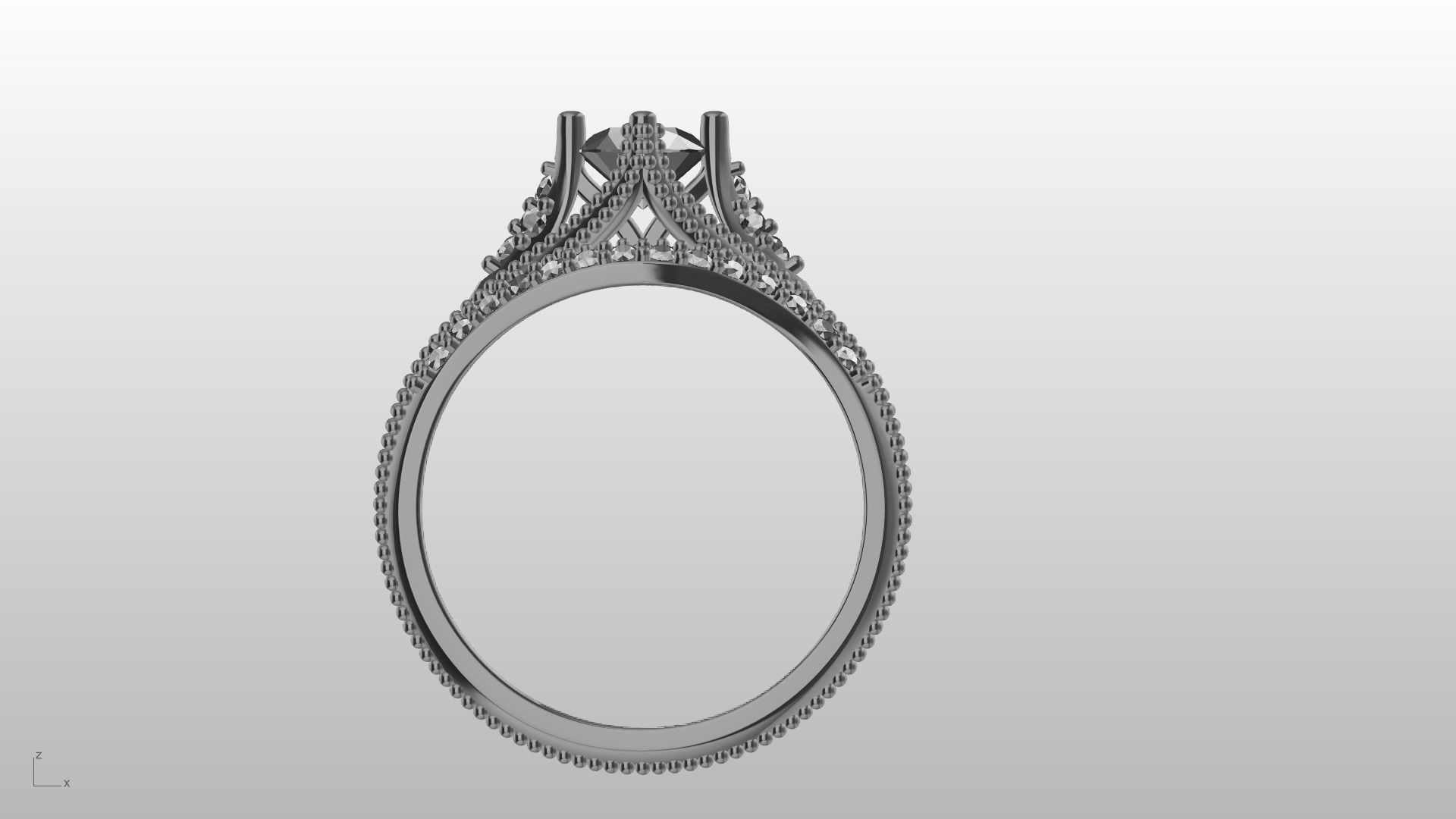 2 Rings Engagement Shadow Band 3D print model_22