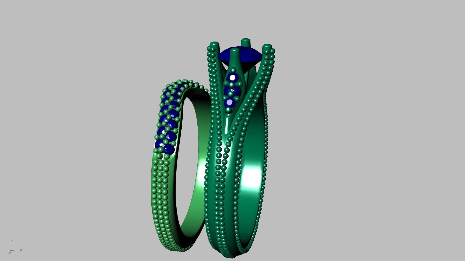 2 Rings Engagement Shadow Band 3D print model_13