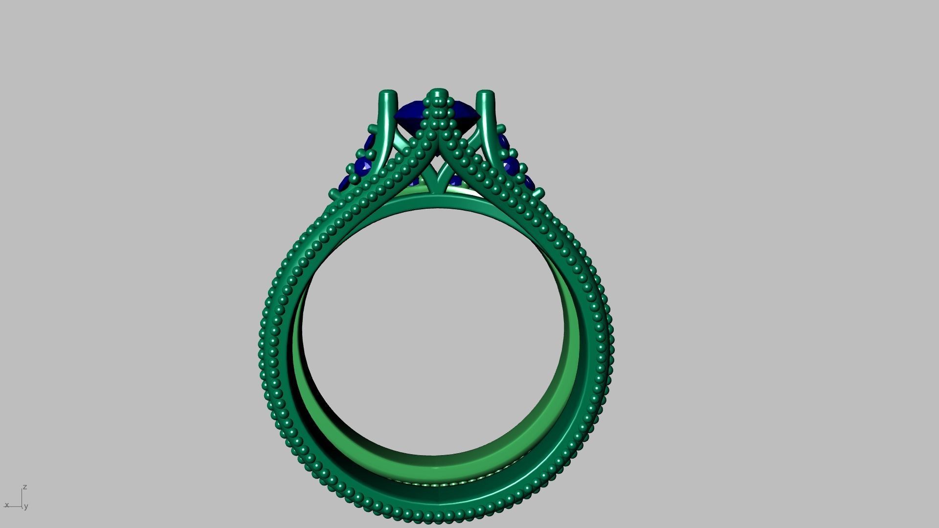 2 Rings Engagement Shadow Band 3D print model_14