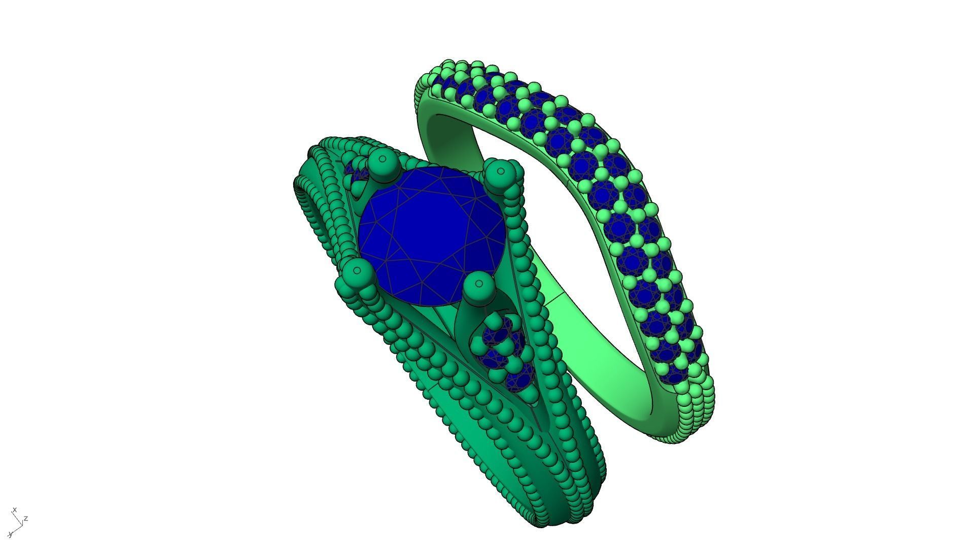 2 Rings Engagement Shadow Band 3D print model_20