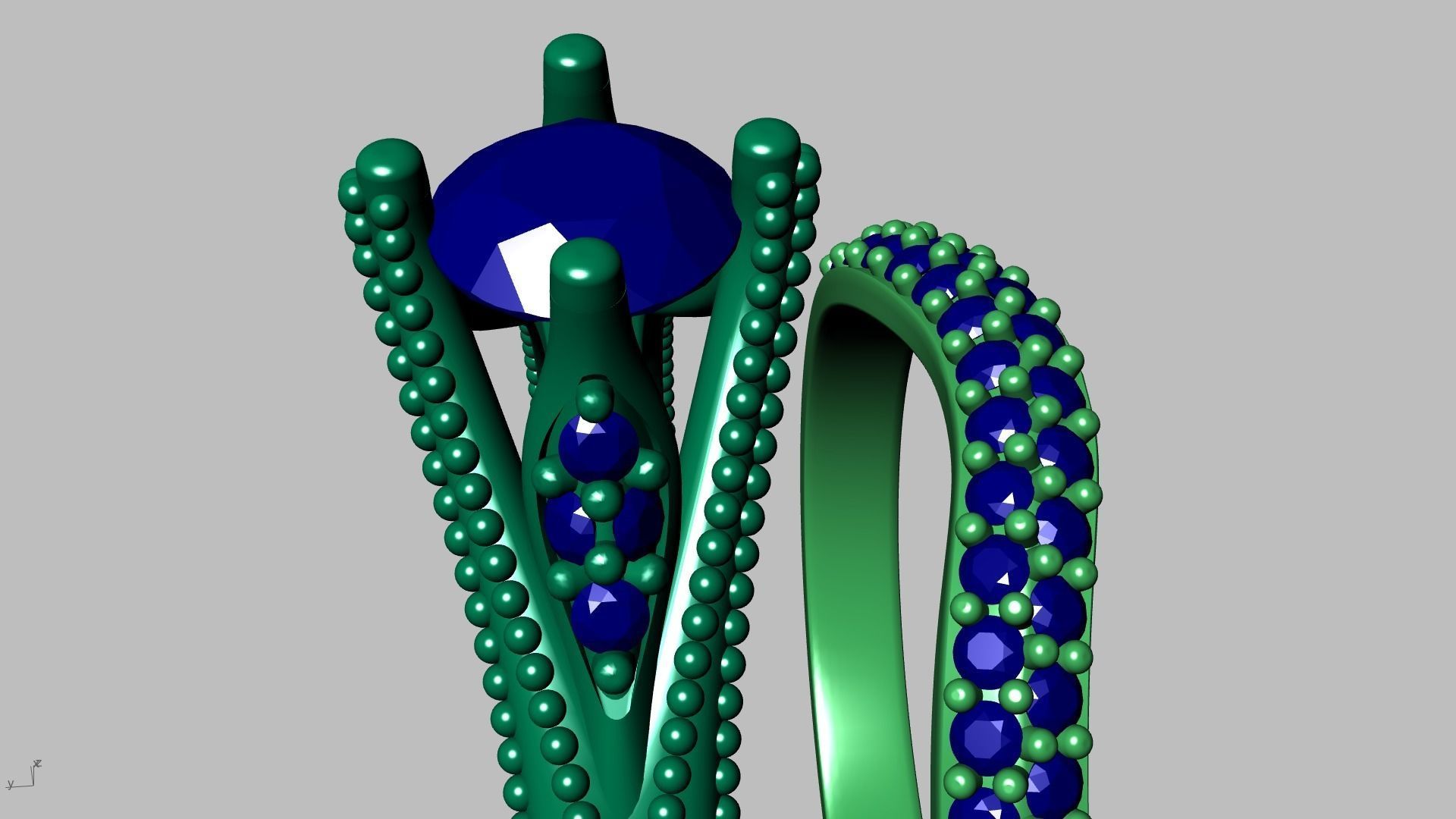 2 Rings Engagement Shadow Band 3D print model_12