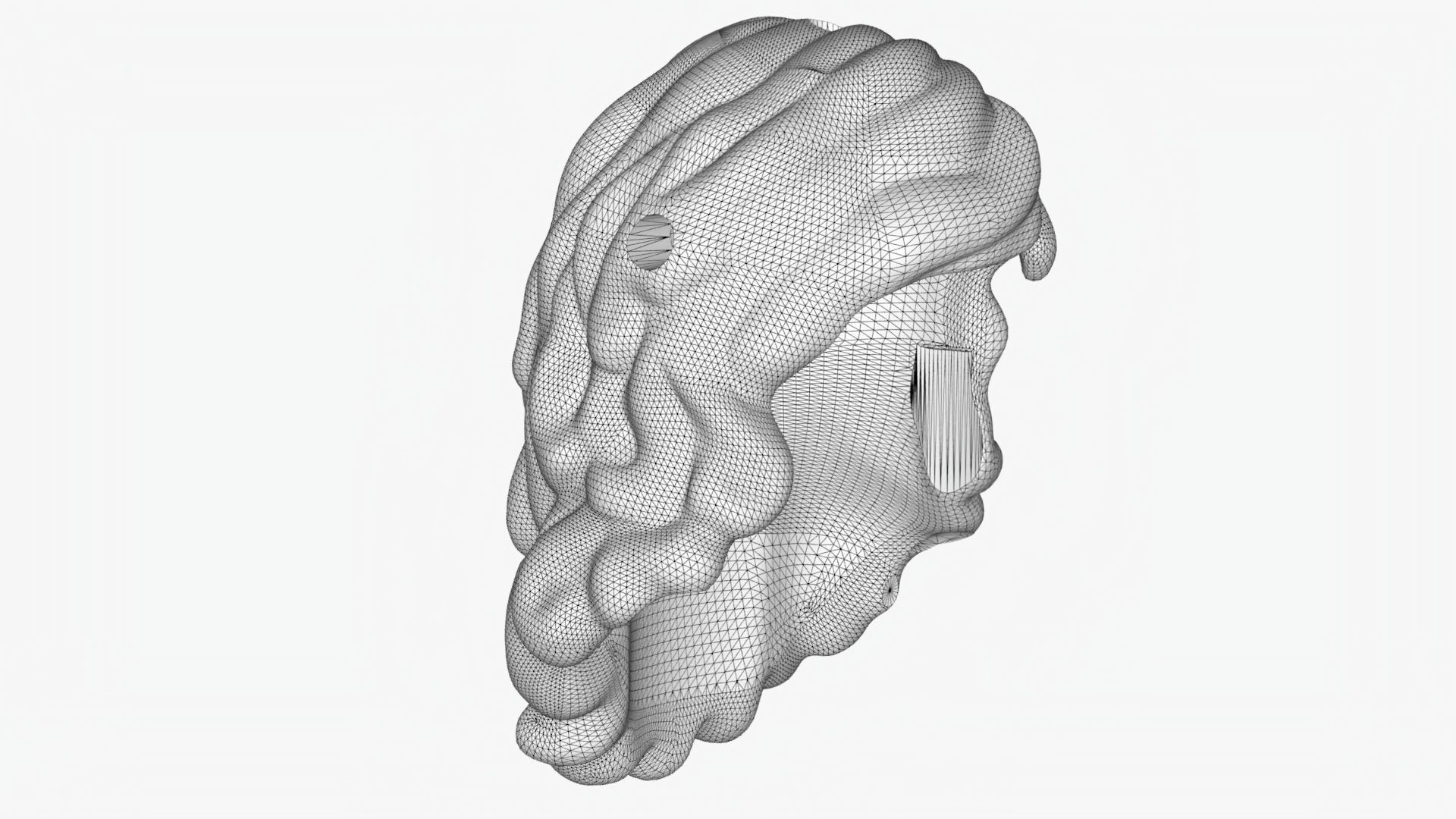 Lego 3D Scan long curl hair model A1 3D model_8