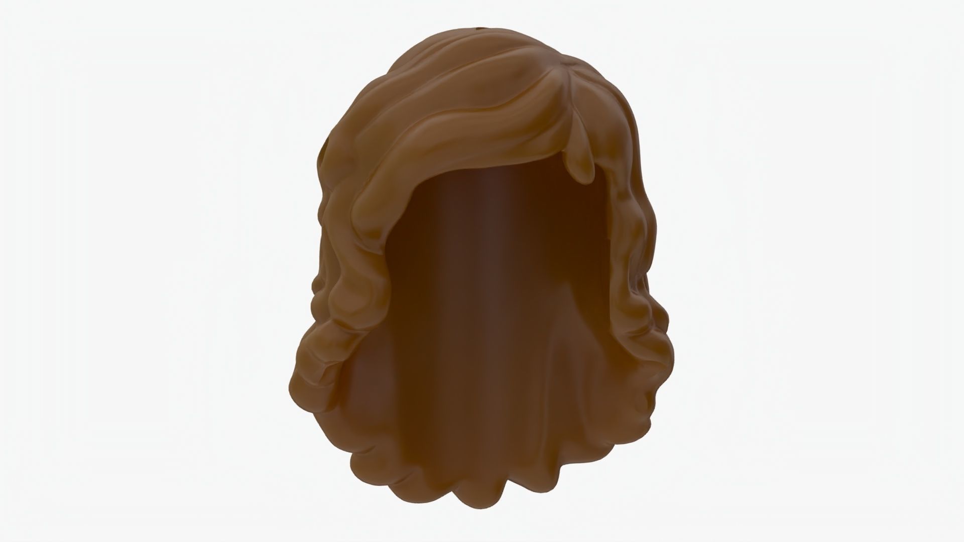 Lego 3D Scan long curl hair model A1 3D model_1