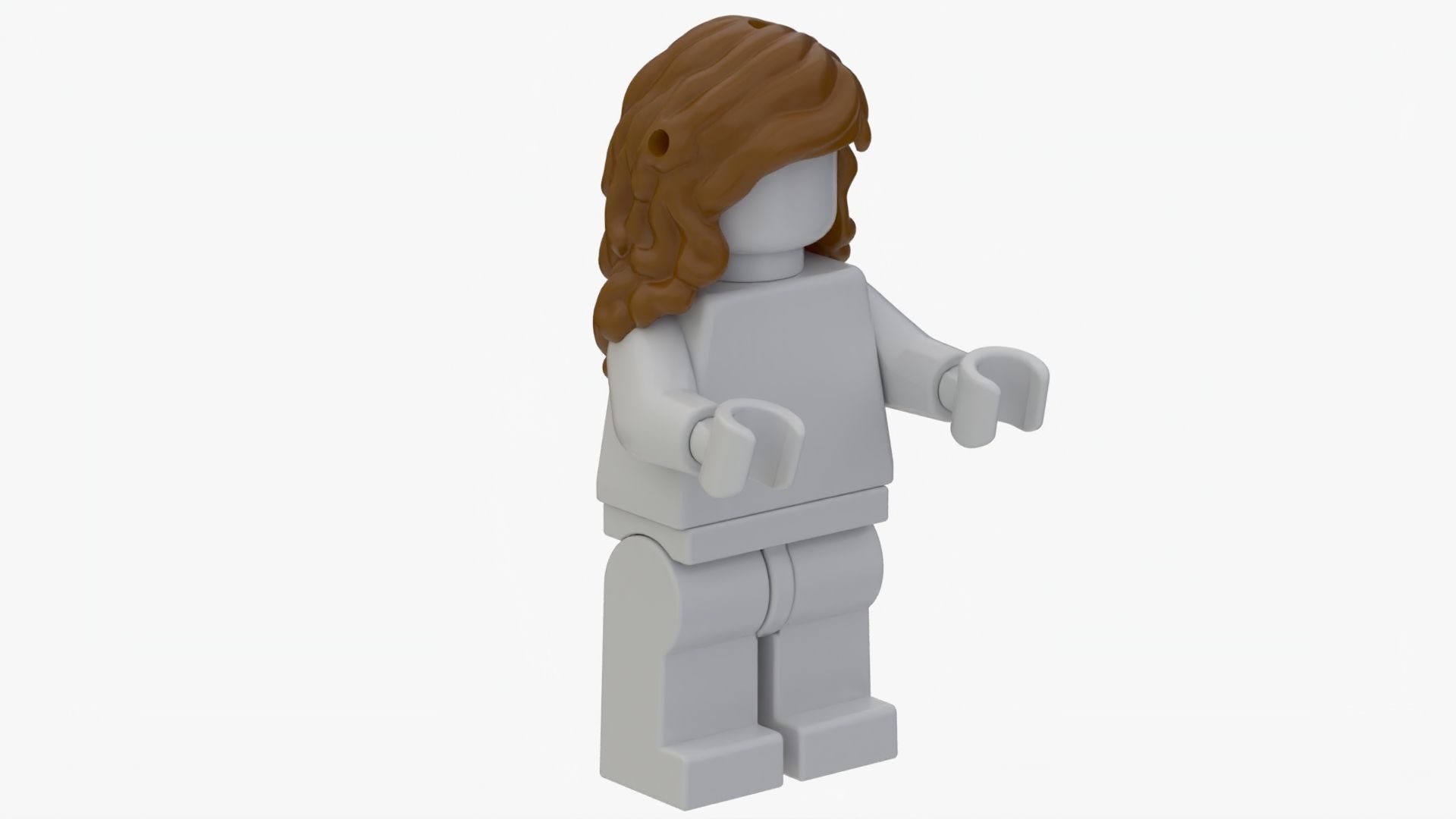 Lego 3D Scan long curl hair model A1 3D model_3