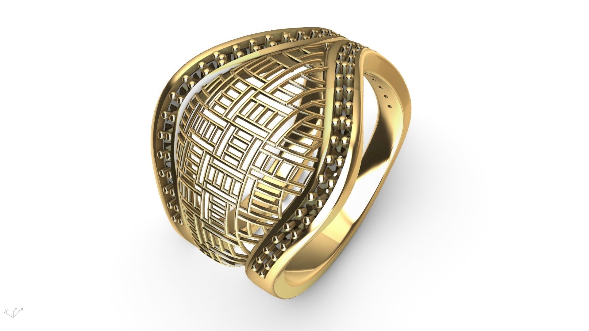 designer diamond abstract jali ring stl verified  3D print model_8