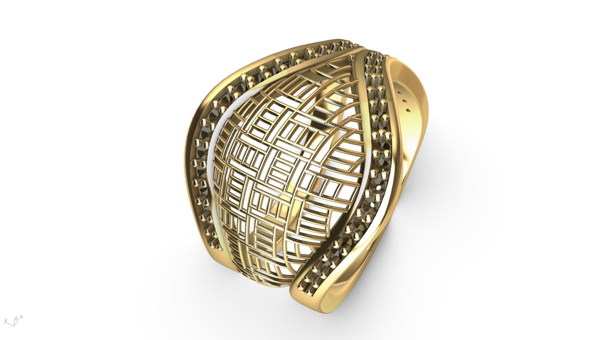 designer diamond abstract jali ring stl verified  3D print model_3