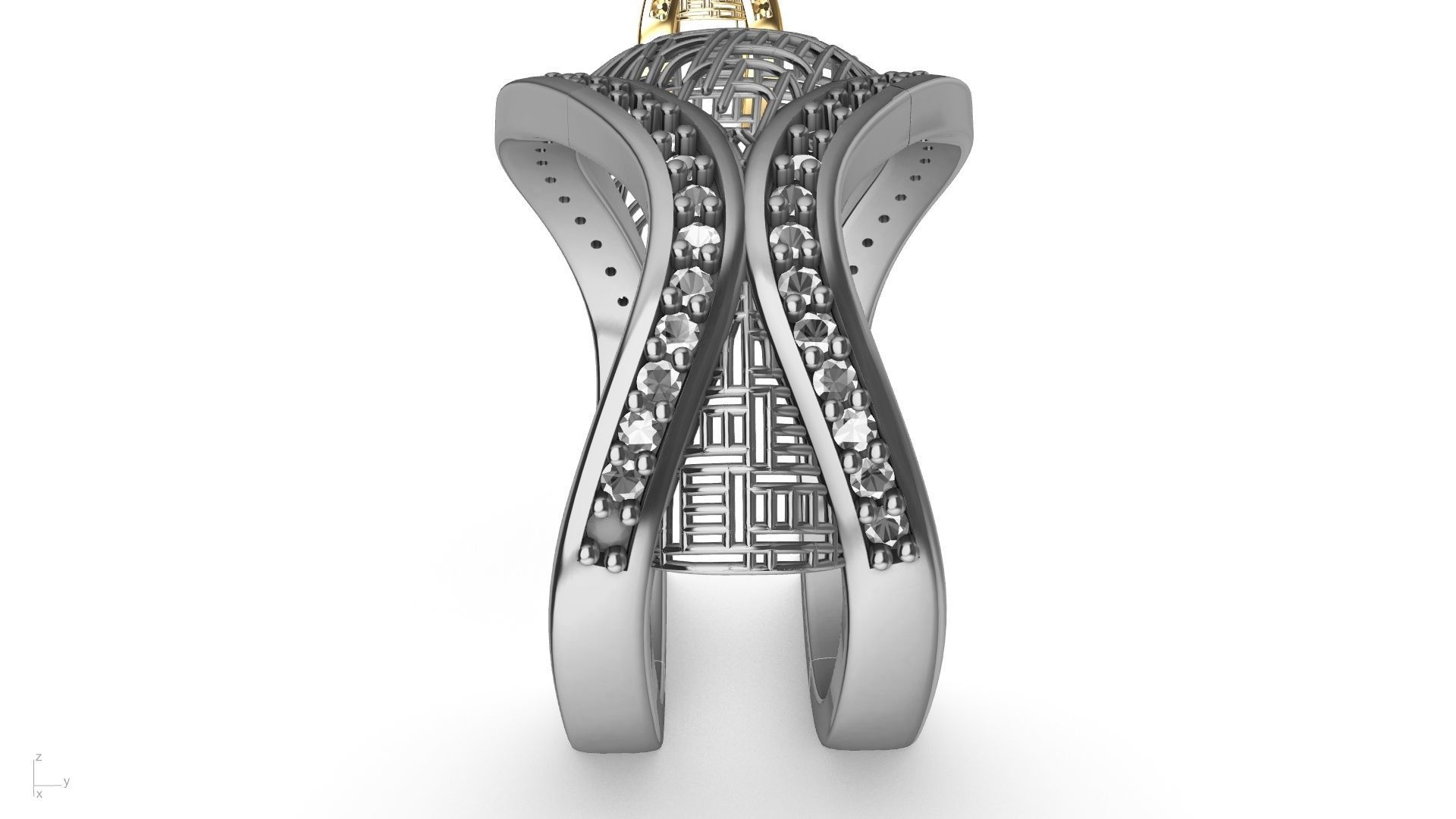 designer diamond abstract jali ring stl verified  3D print model_24