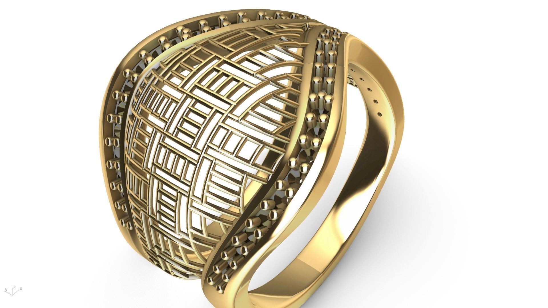 designer diamond abstract jali ring stl verified  3D print model_11