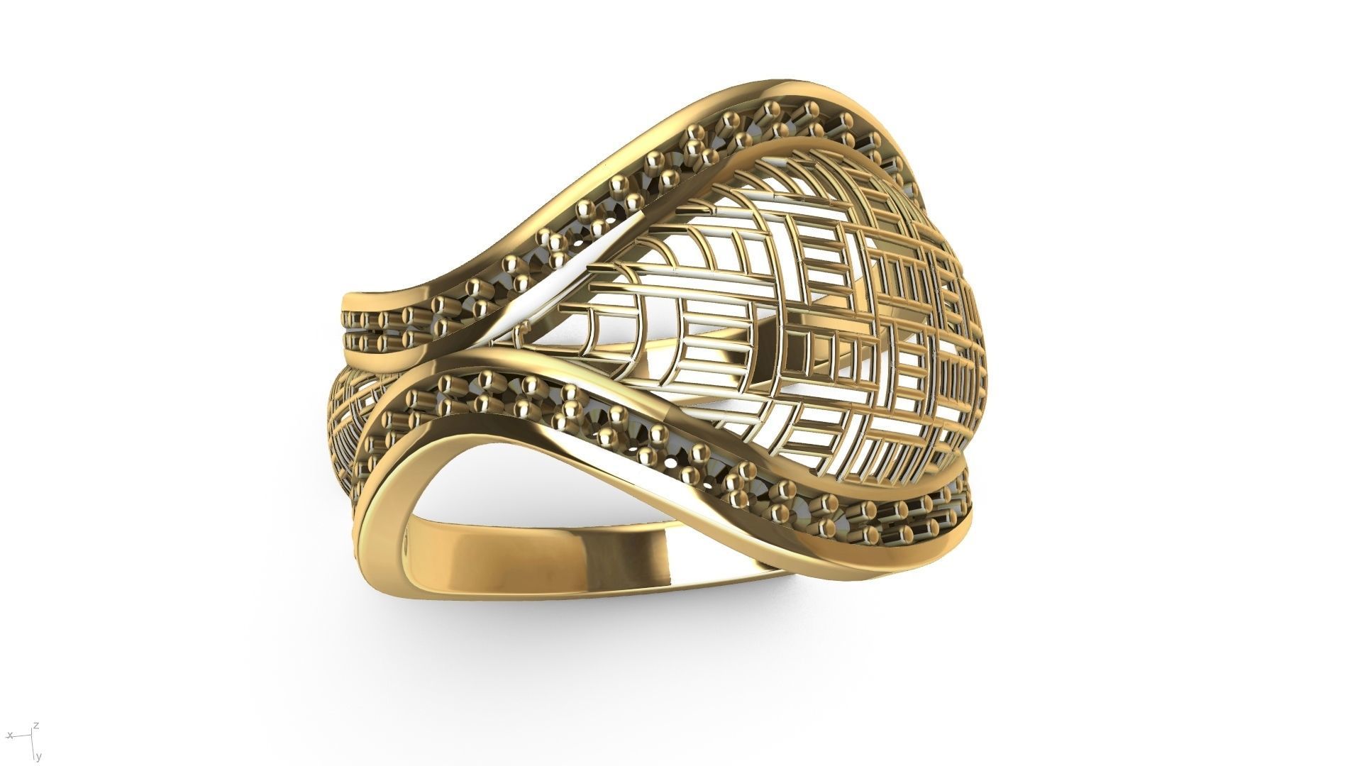 designer diamond abstract jali ring stl verified  3D print model_6