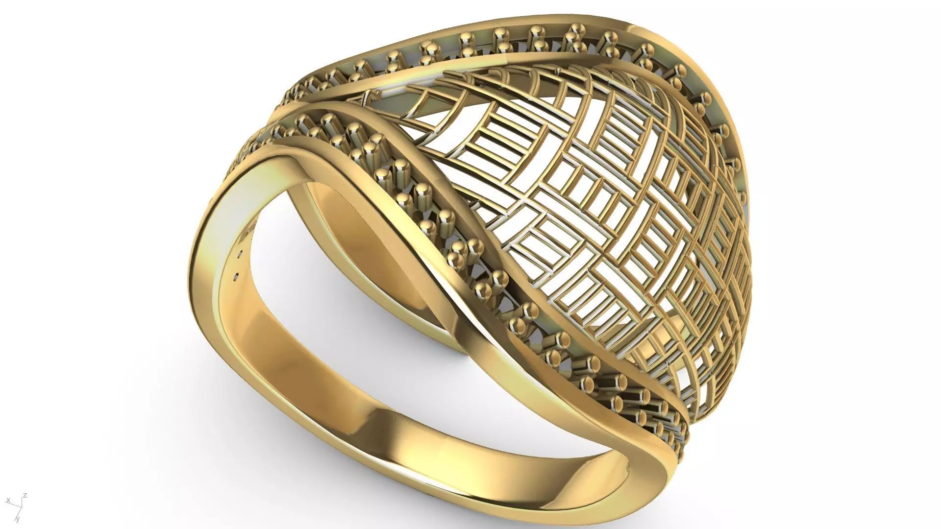 designer diamond abstract jali ring stl verified  3D print model_0