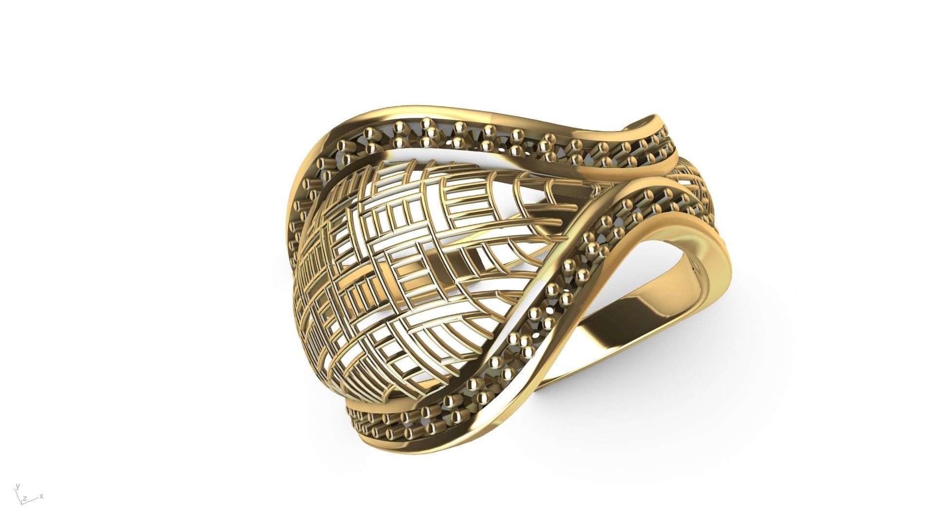 designer diamond abstract jali ring stl verified  3D print model_2