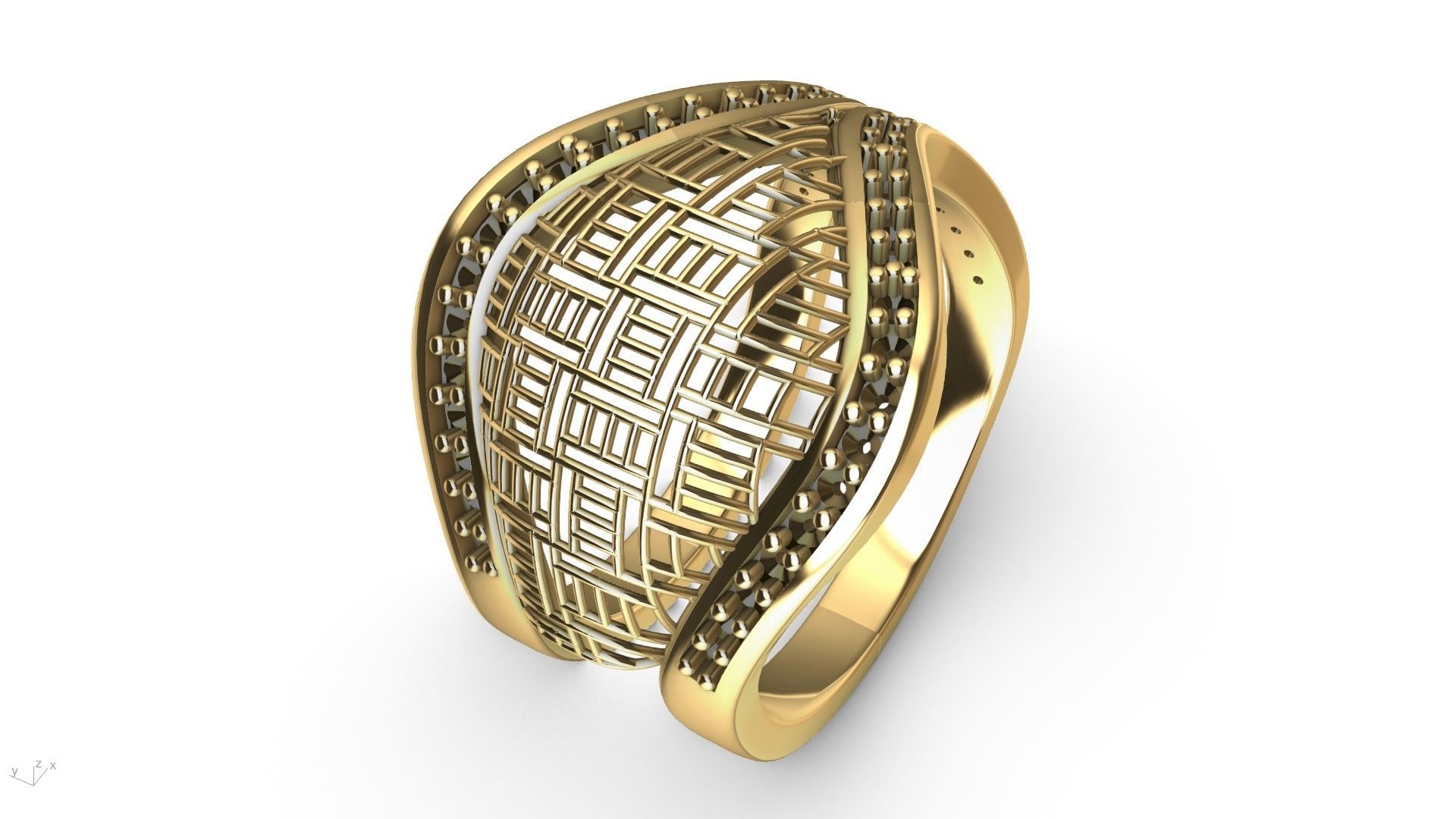 designer diamond abstract jali ring stl verified  3D print model_10