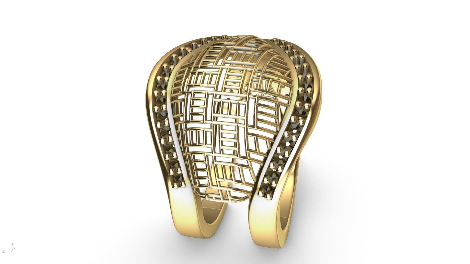 designer diamond abstract jali ring stl verified  3D print model_14