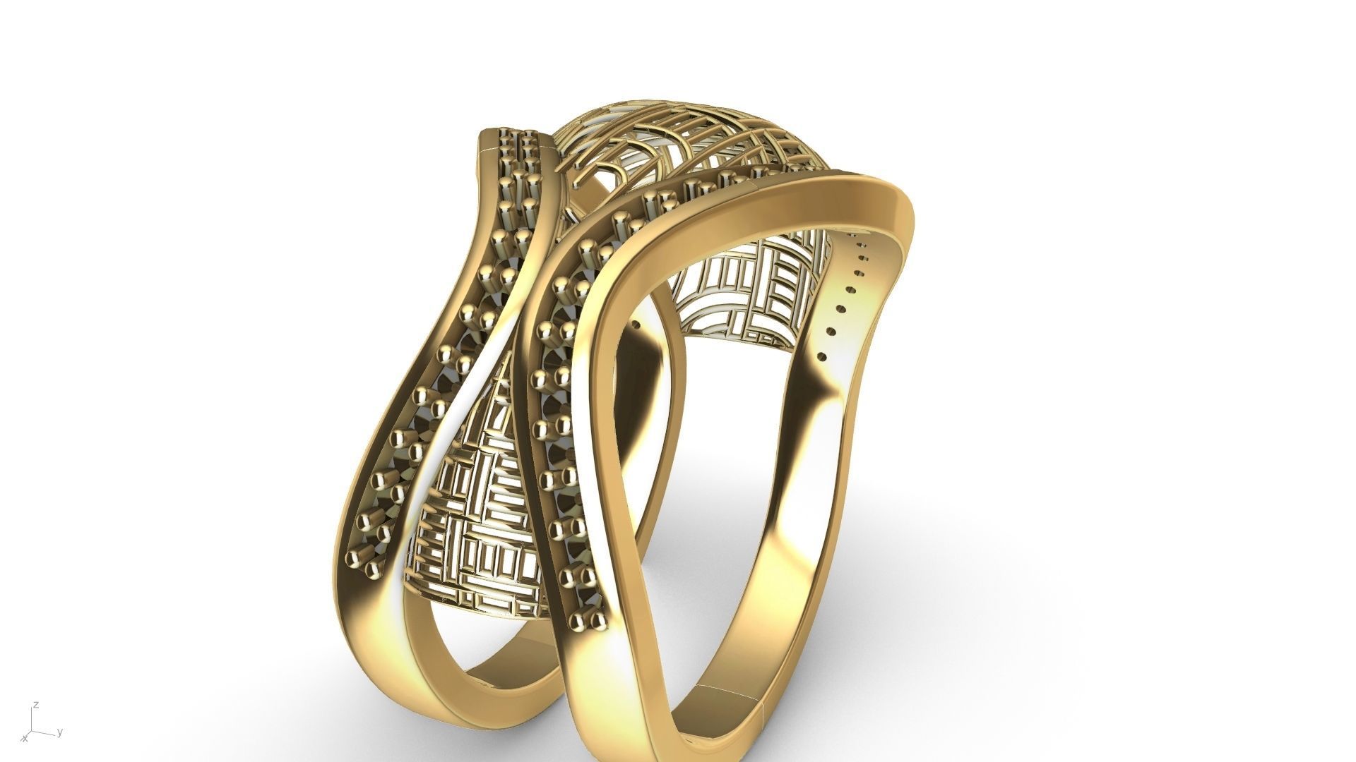 designer diamond abstract jali ring stl verified  3D print model_5