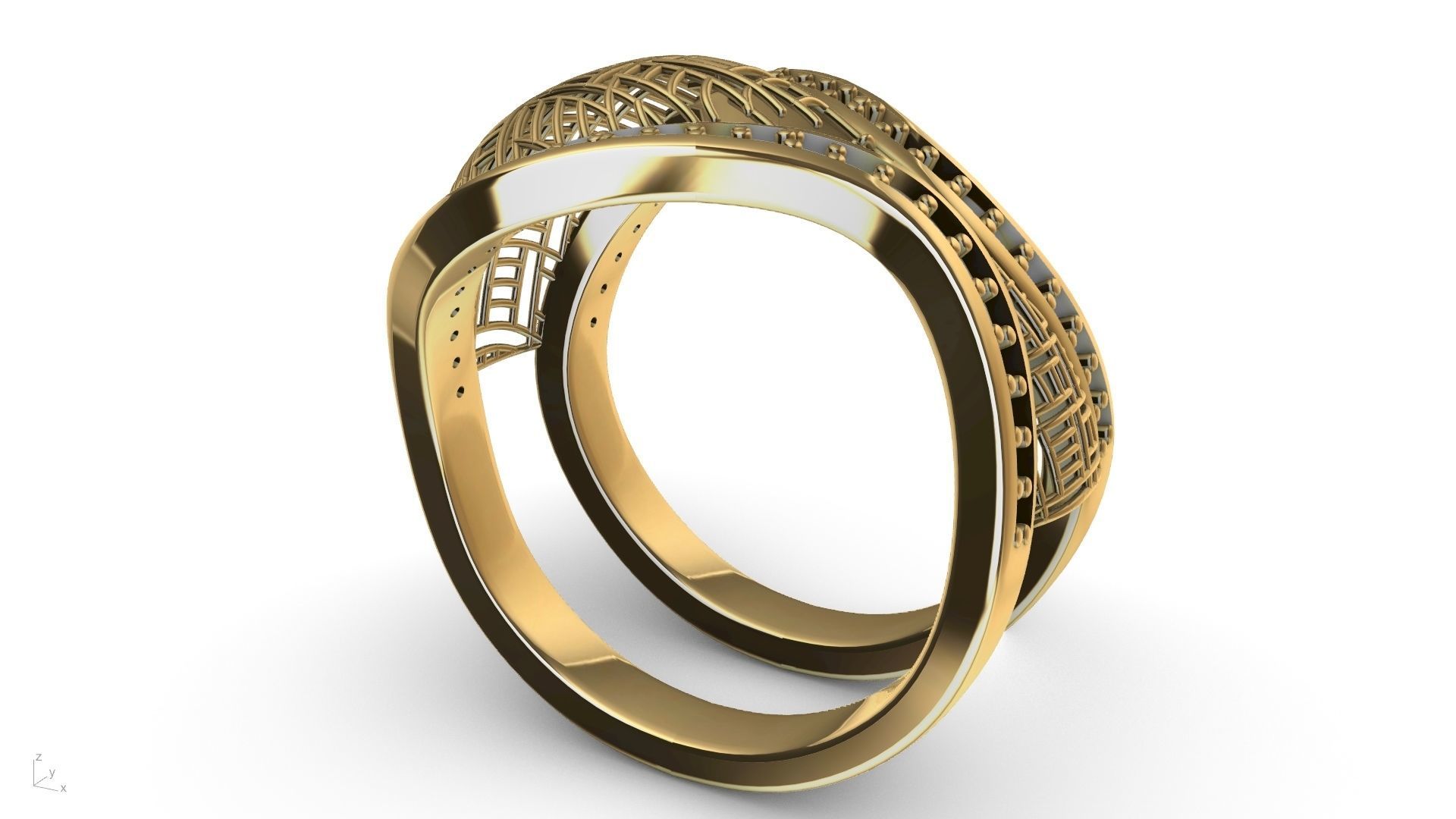 designer diamond abstract jali ring stl verified  3D print model_15