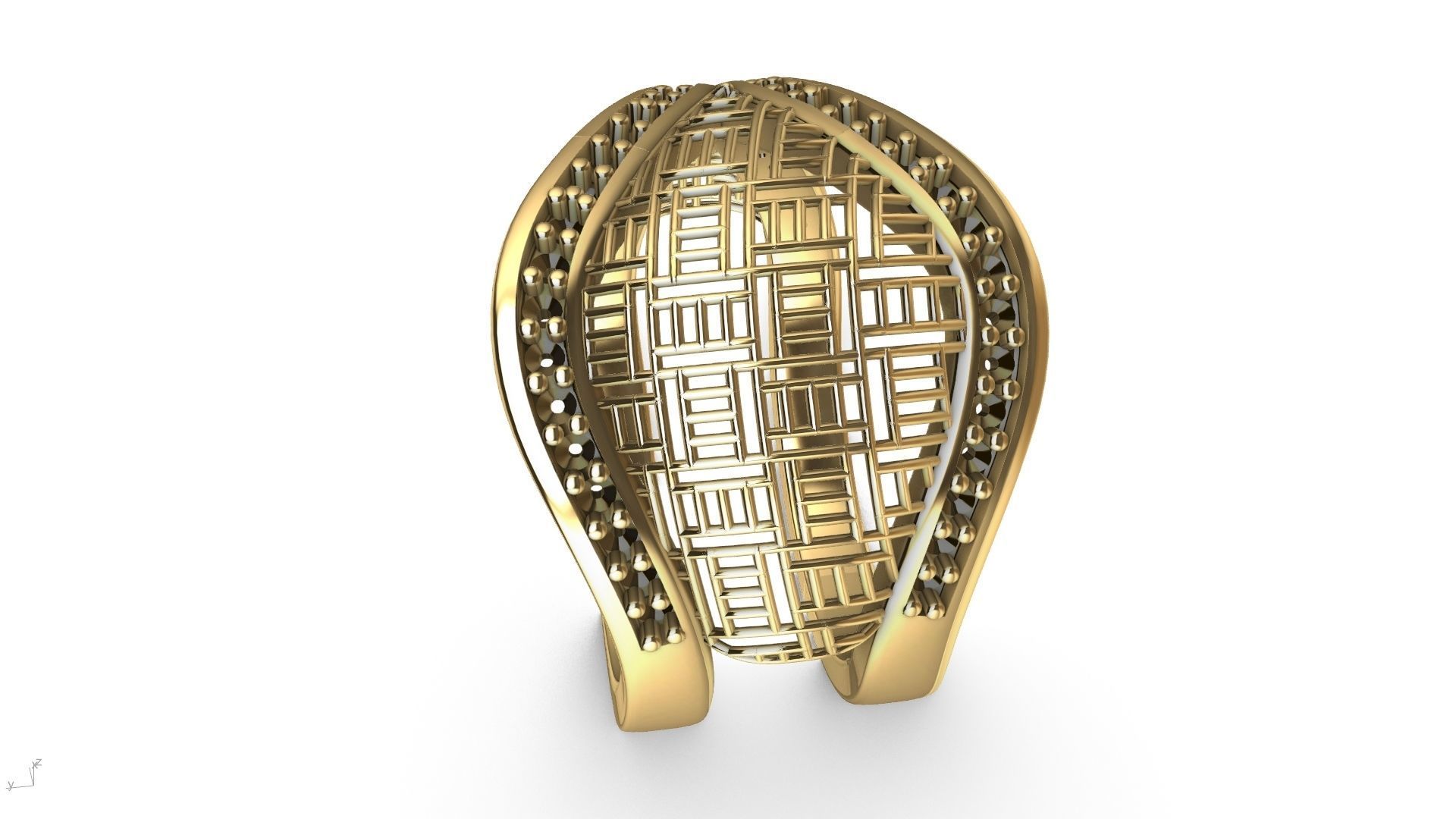 designer diamond abstract jali ring stl verified  3D print model_1