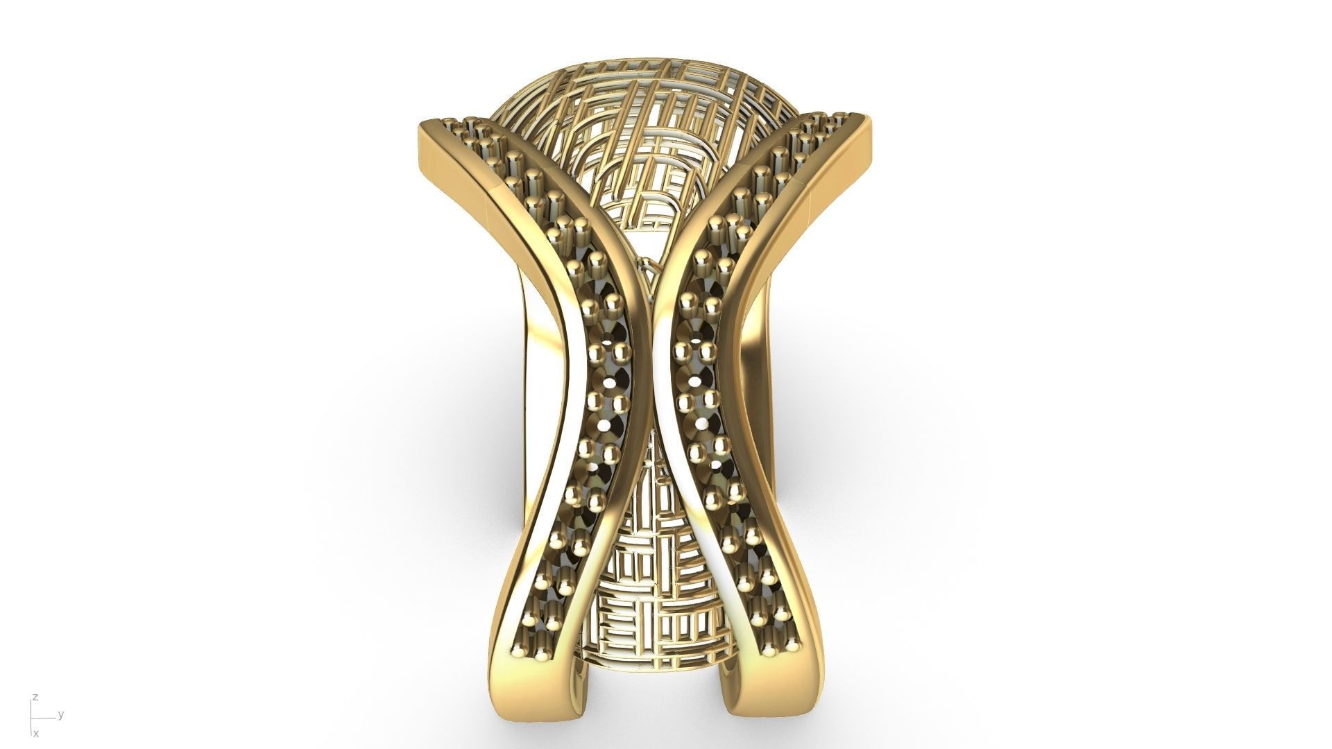 designer diamond abstract jali ring stl verified  3D print model_9