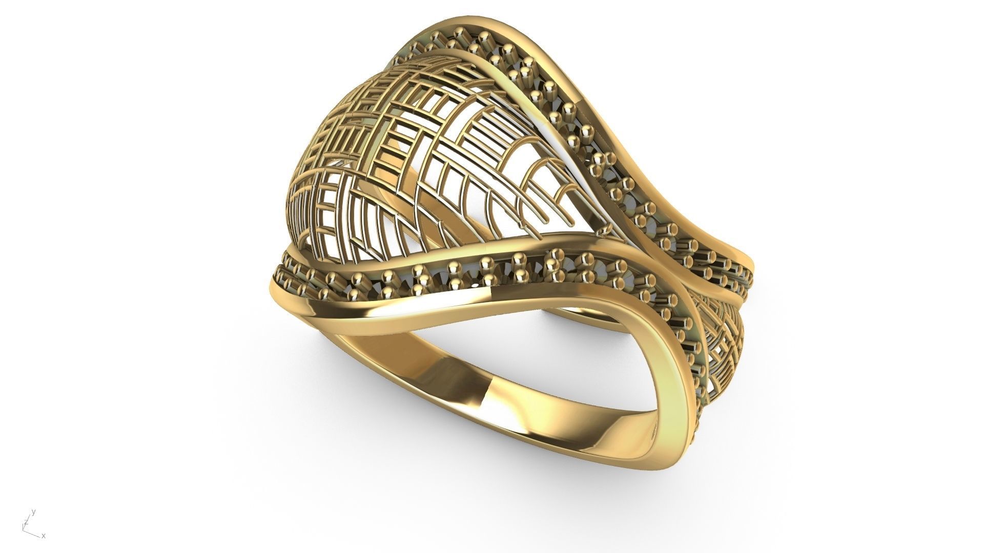 designer diamond abstract jali ring stl verified  3D print model_7