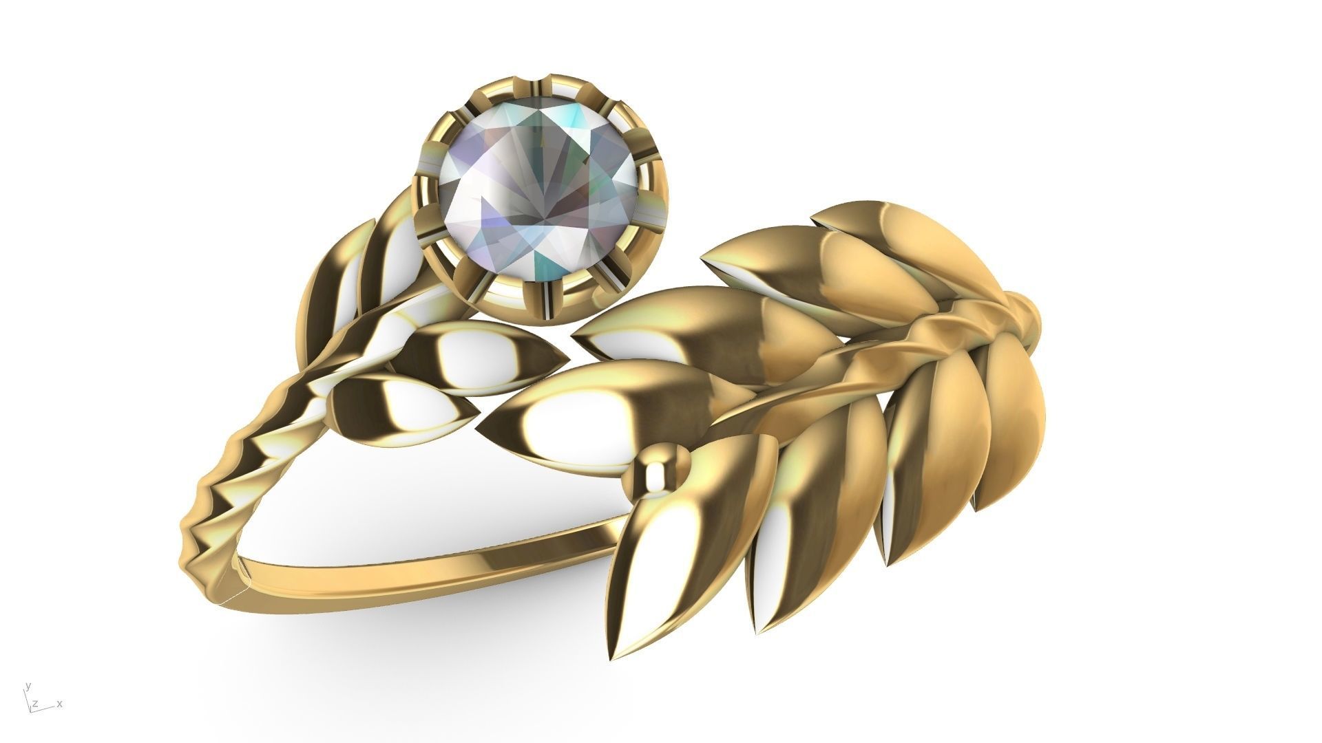 by pass leaf ring stl verified 3D print model_19