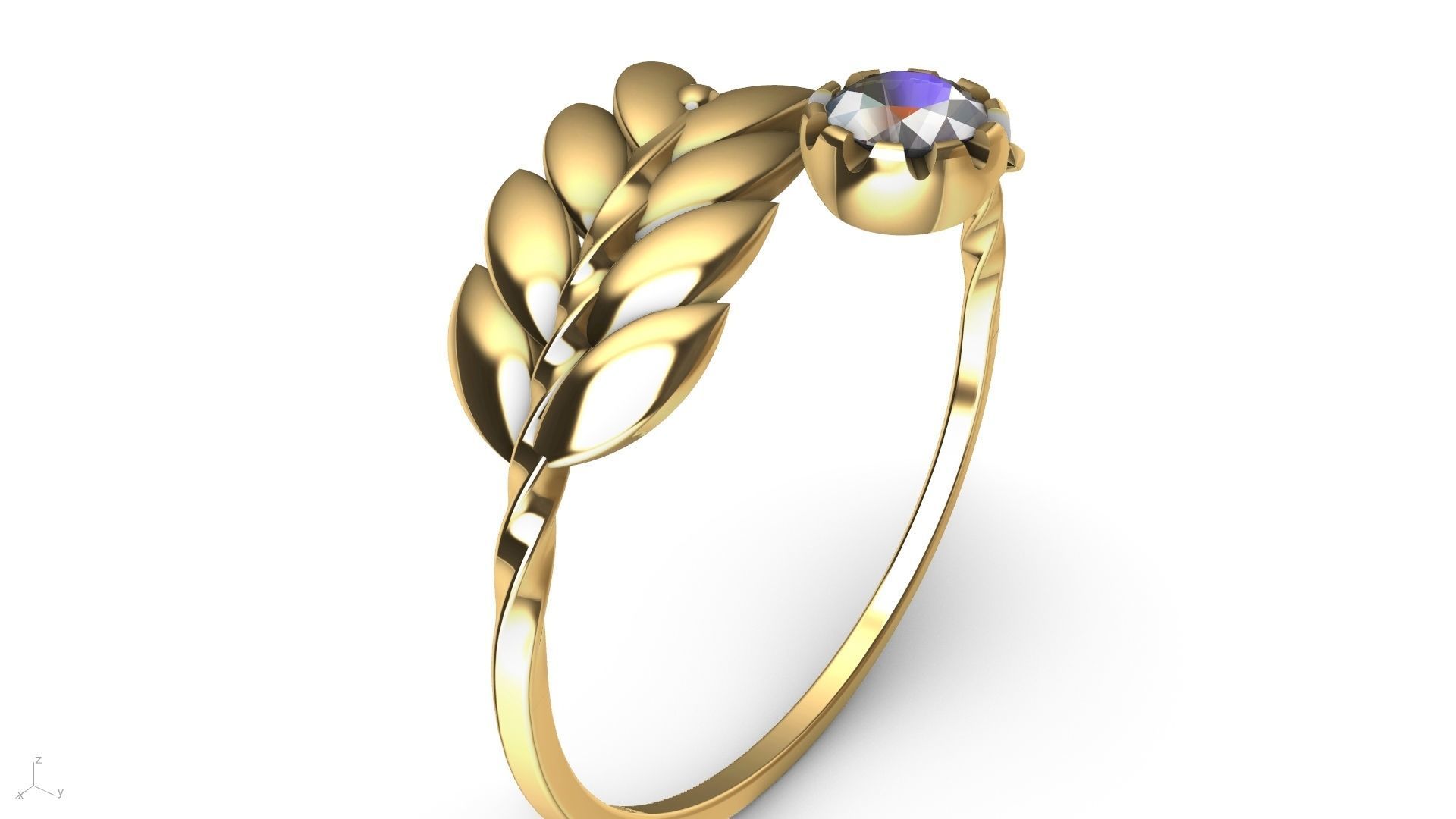 by pass leaf ring stl verified 3D print model_4