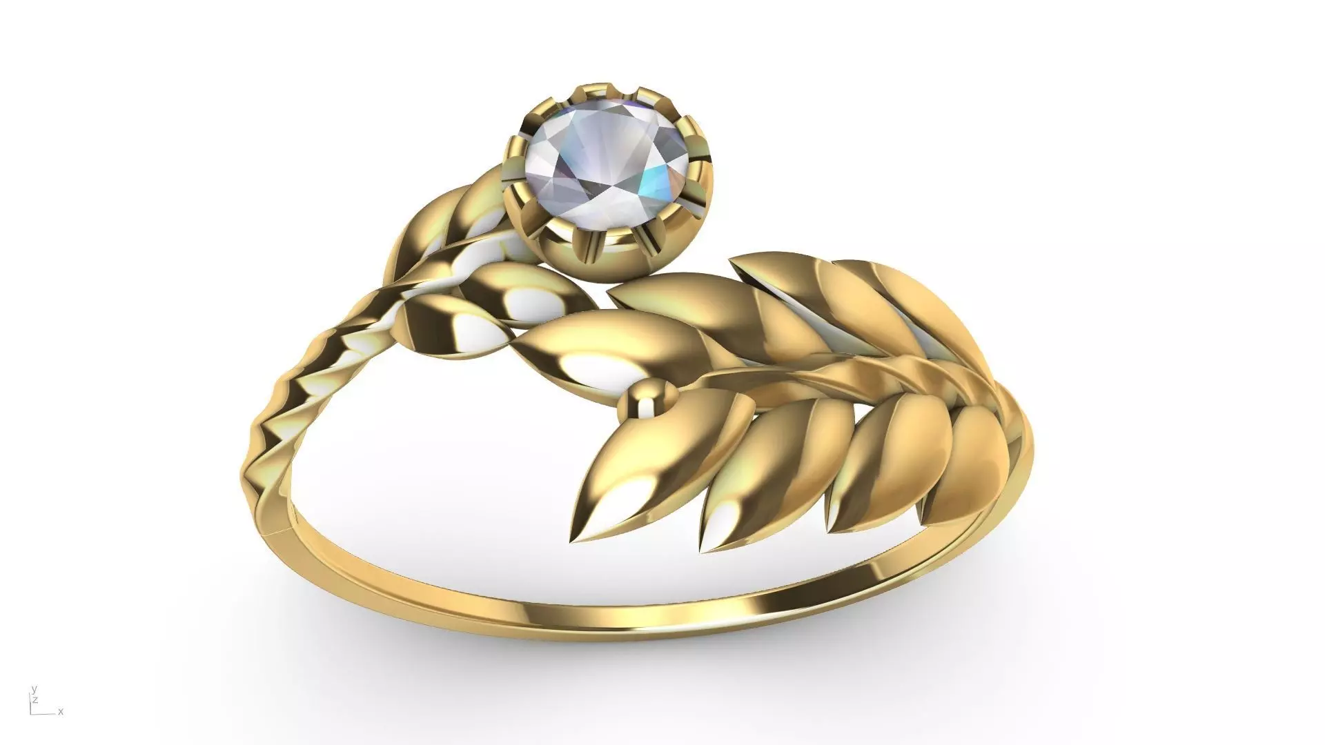 by pass leaf ring stl verified 3D print model_0