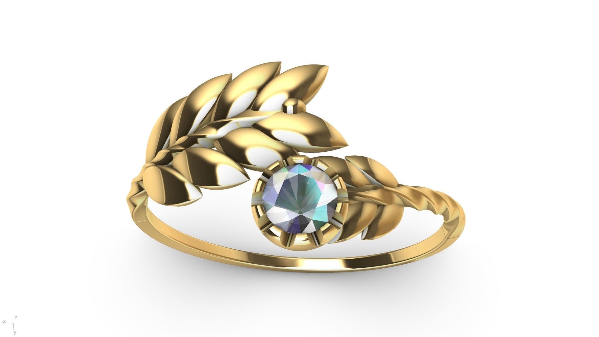 by pass leaf ring stl verified 3D print model_16