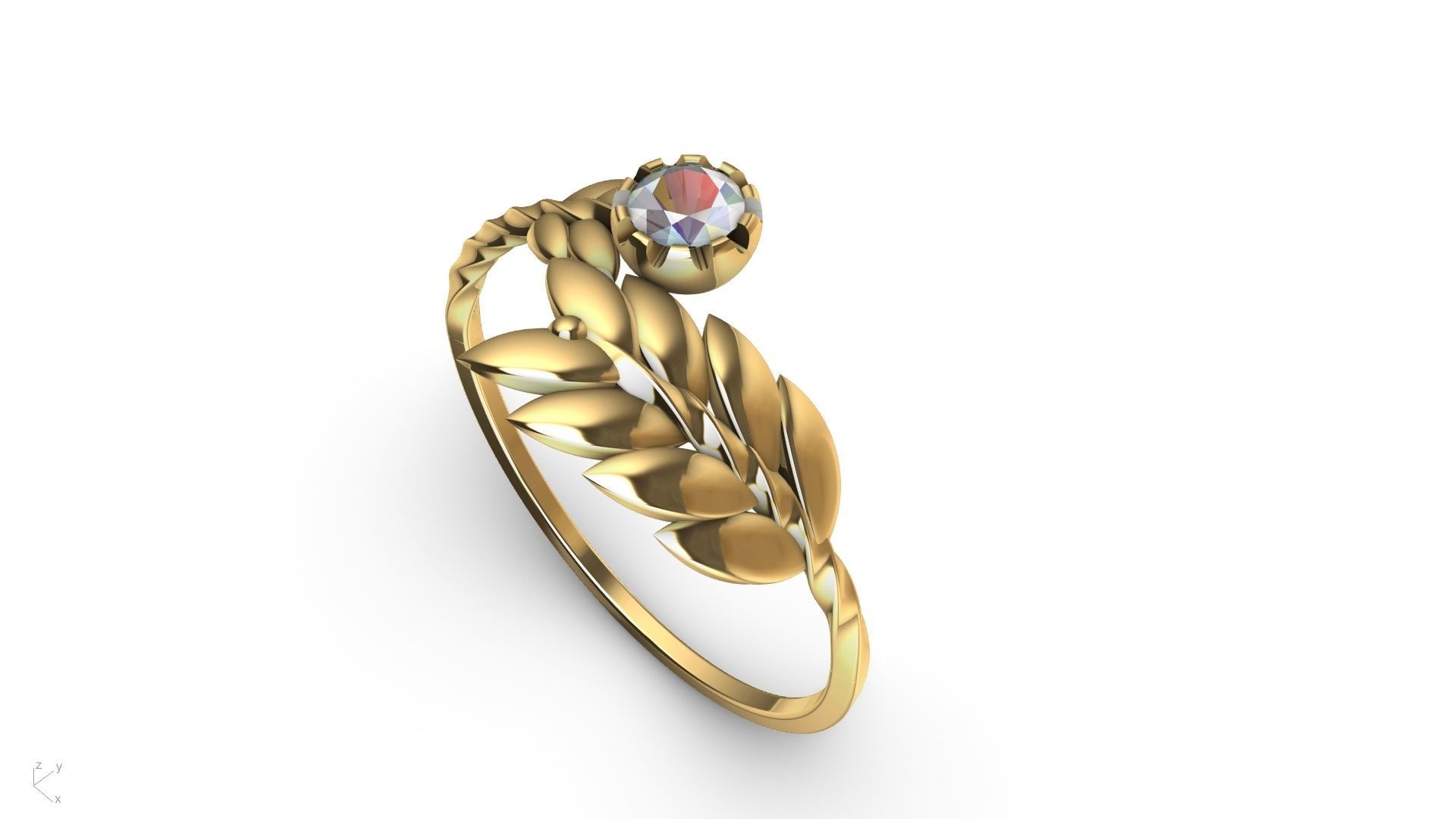by pass leaf ring stl verified 3D print model_9