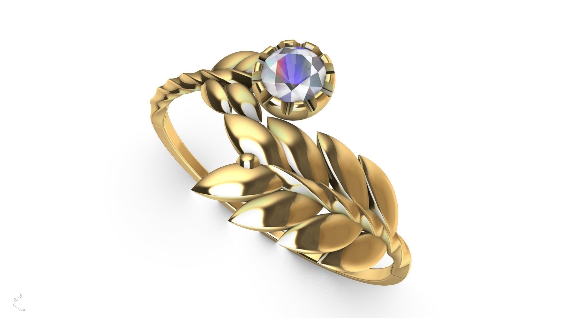 by pass leaf ring stl verified 3D print model_20