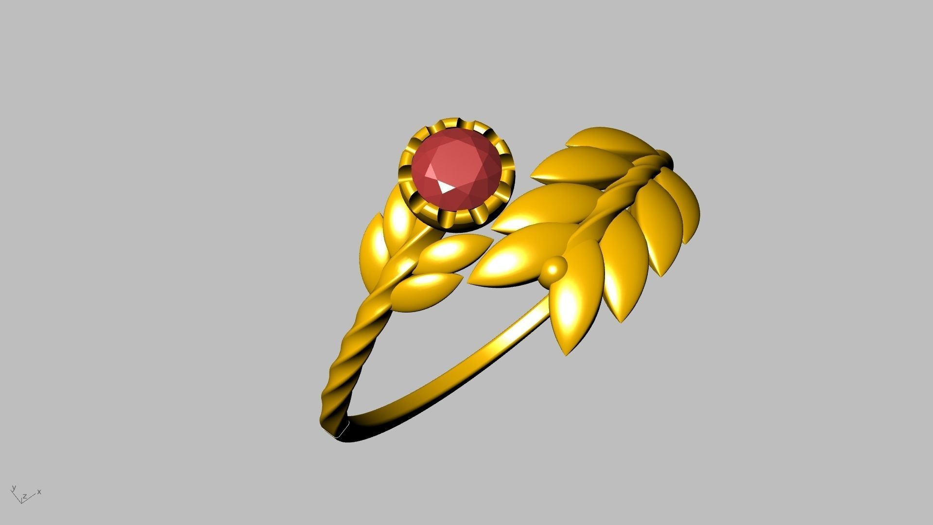 by pass leaf ring stl verified 3D print model_23
