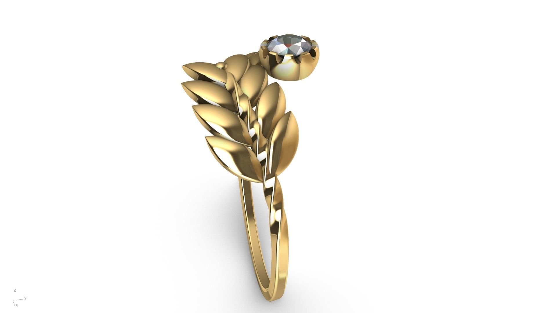 by pass leaf ring stl verified 3D print model_3