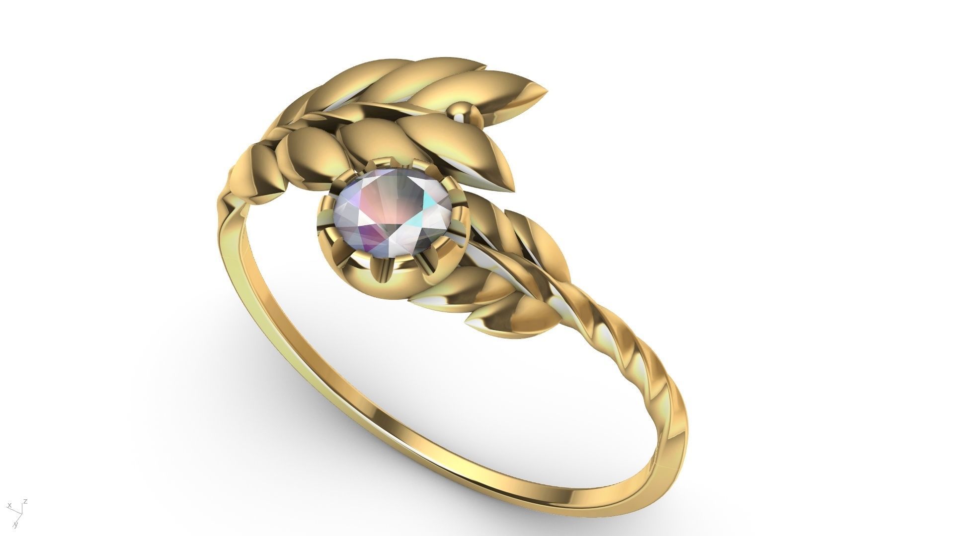 by pass leaf ring stl verified 3D print model_17