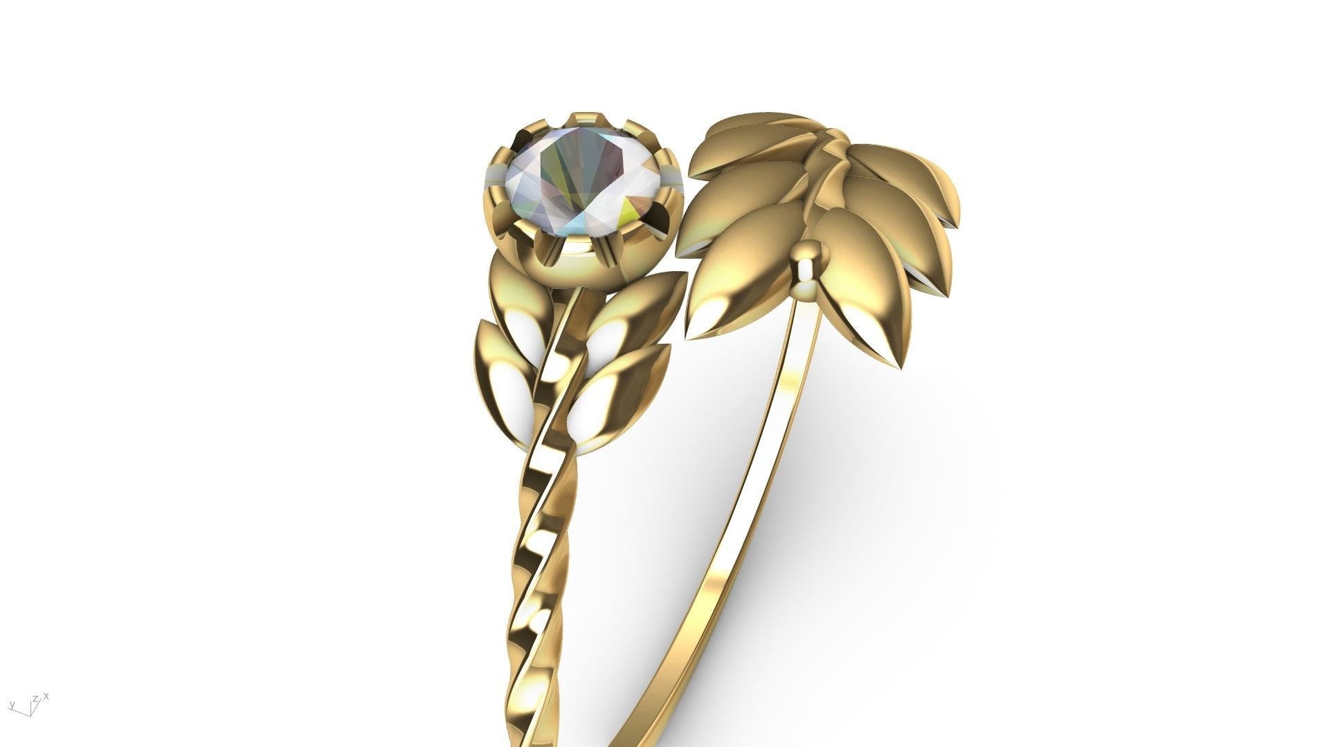 by pass leaf ring stl verified 3D print model_22