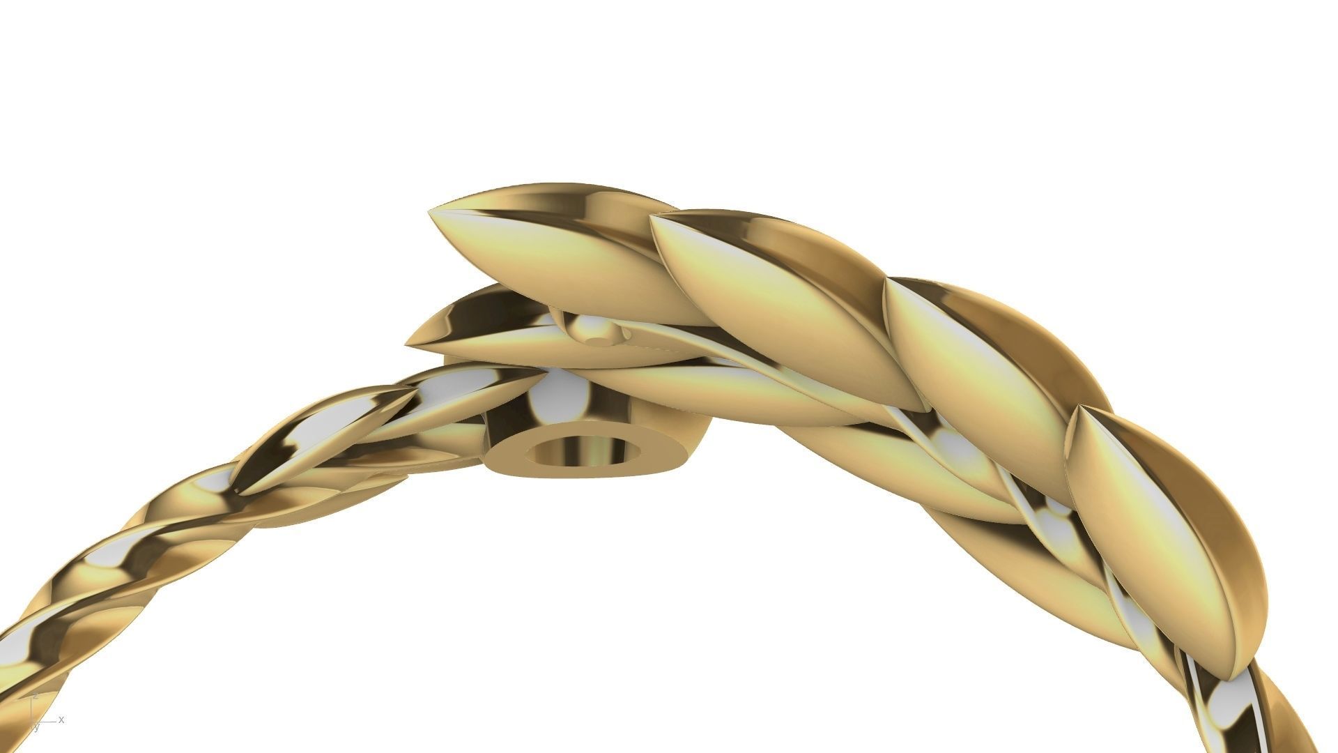 by pass leaf ring stl verified 3D print model_5