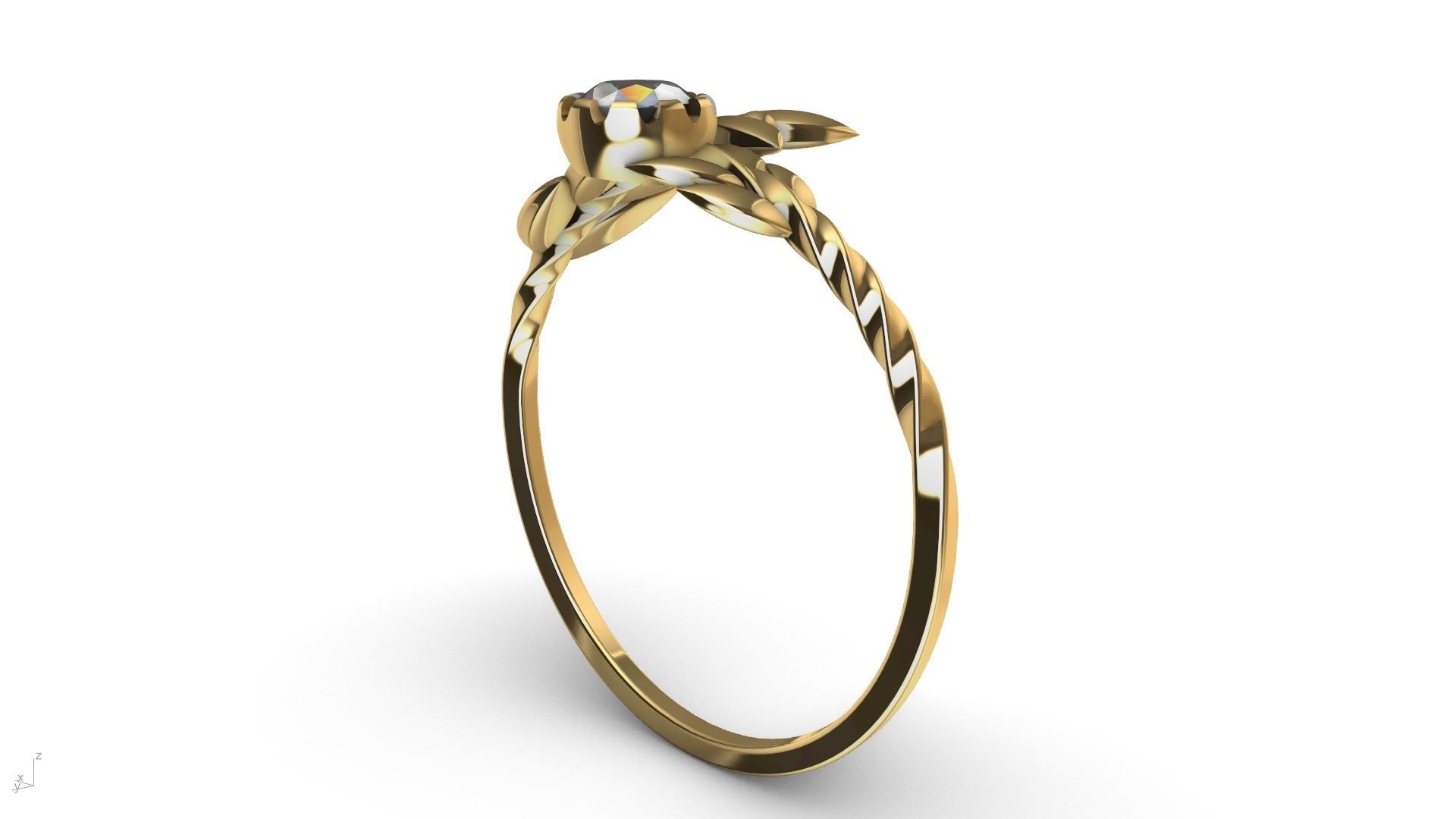 by pass leaf ring stl verified 3D print model_13