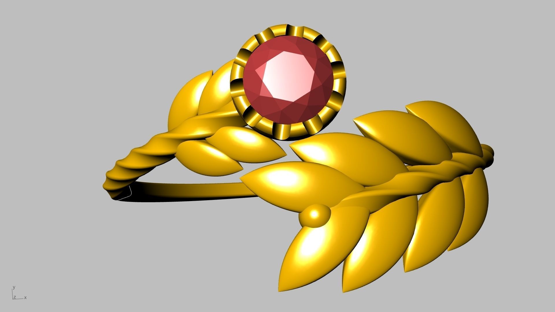 by pass leaf ring stl verified 3D print model_25