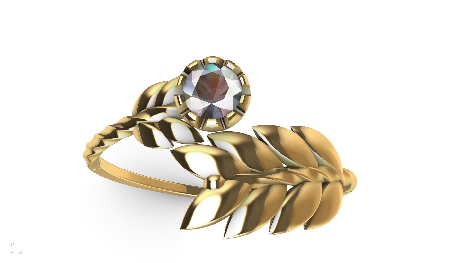 by pass leaf ring stl verified 3D print model_6